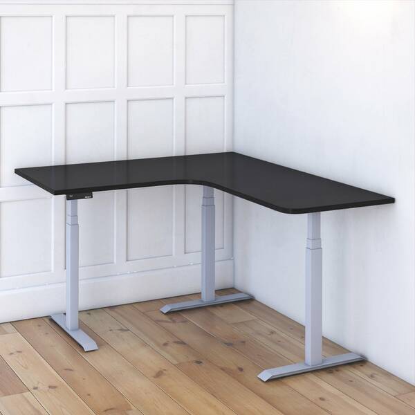 SSD - L Shape - Grey With Black Table Top