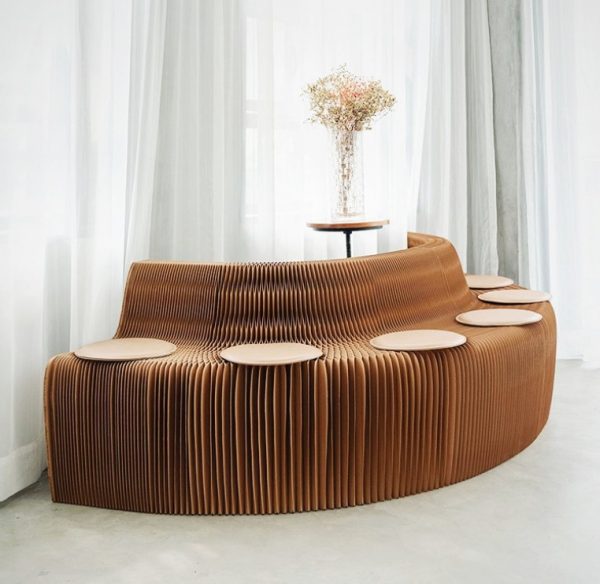 Cardboard Sofa Natural Half